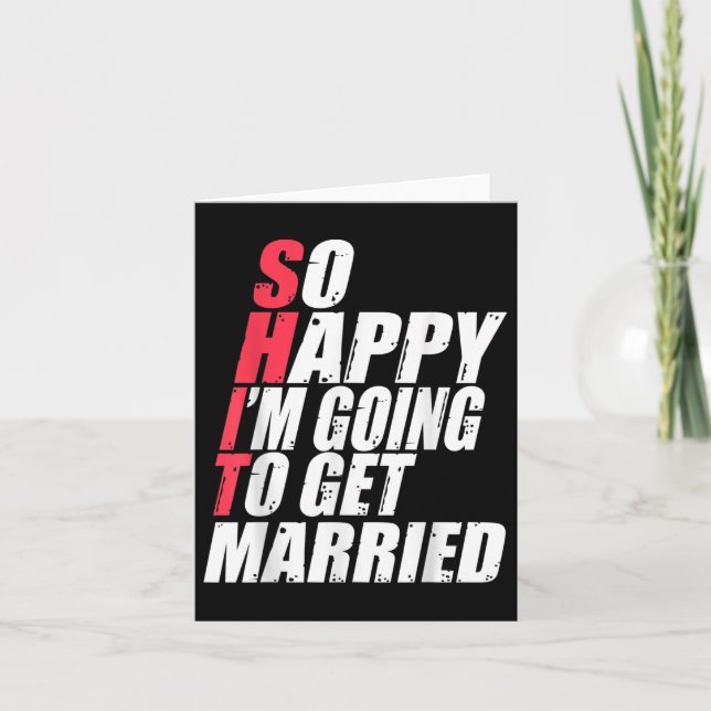 Funny Wedding Sarcastic Groom Bride Engagement Wed Card (Front)