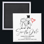 Funny Wedding Save the Date  Magnet<br><div class="desc">Funny Wedding Save the Date magnet  features funny cute couple and a text template.Please click on the personalise button to customise it with your text or name.Kindly visit my store " loveyouart"  for other or similar designs .
 .</div>