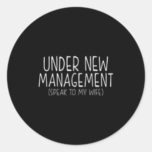 Funny Wedding Saying New Husband Humor Quote, Newl Classic Round Sticker