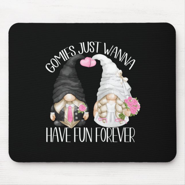 Funny Wedding Shower Pun Cute Gnomies For Bride An Mouse Mat (Front)