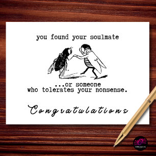 Funny Wedding Soulmate Tolerates Congratulations Card
