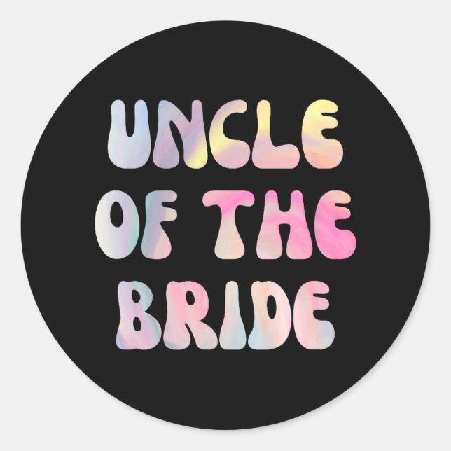 Funny Wedding Uncle Of The Bride  Classic Round Sticker (Front)