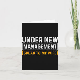 Funny Wedding Under New Management Just Married Ma Card