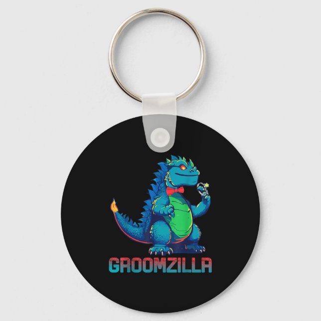 Funny Weding Groomzilla Design For Party  Key Ring (Front)