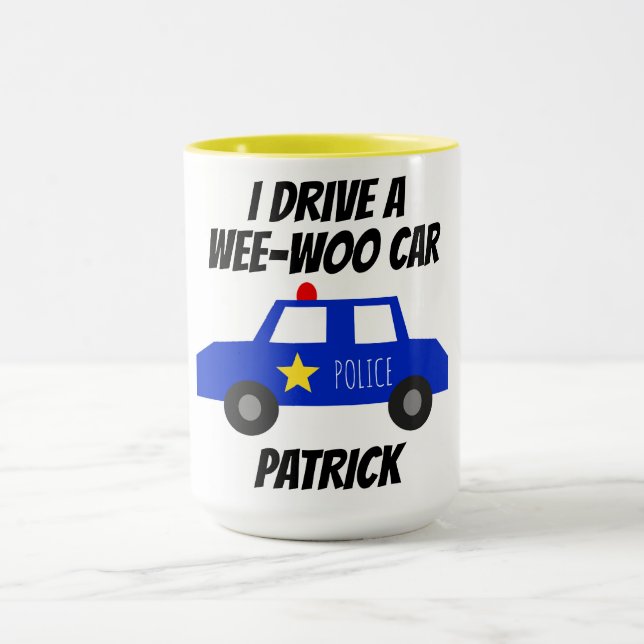 Funny Wee-Woo Car Cartoon Mug  (Center)