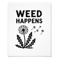Funny Weed Happens Vintage Dandelion Ink Stamp Art