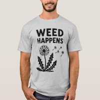 Funny Weed Happens Vintage Dandelion Ink Stamp Art