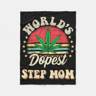 Funny Weed Mum Vintage Sunset Worlds St Step Mum Fleece Blanket