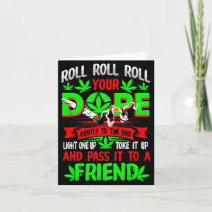 Funny Weed T Lover Roll Joint Friend Smoking Short Card