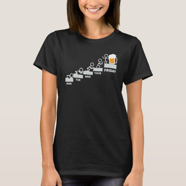 Funny Weekend Friday Beer Party T-Shirt (Front)