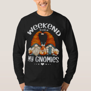 Funny Weekend Gnomes Bourbon Lover Cute Gnomies T-Shirt