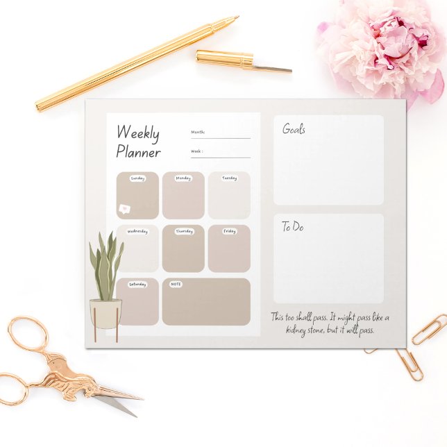 Funny Weekly Planner With Plant Notepad (Creator Uploaded)
