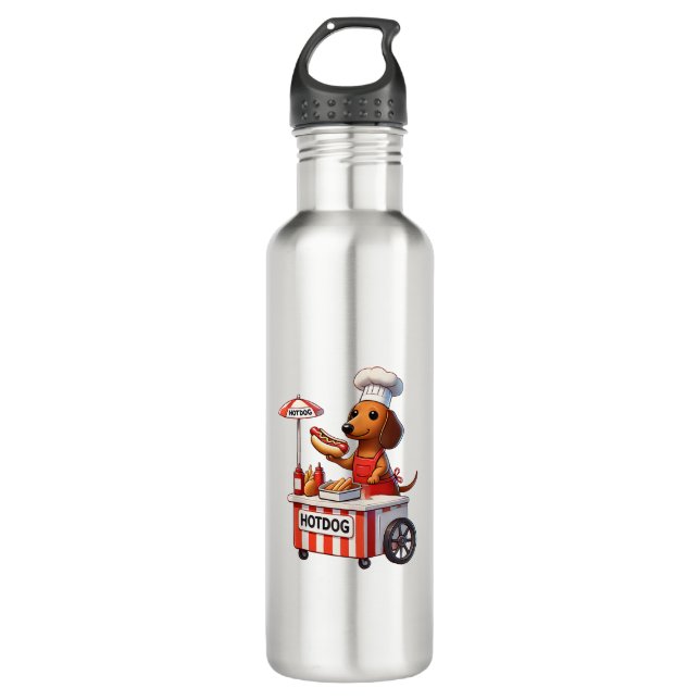 Funny Weenie Dachshund Dog Sausage Hotdog Sandwich 710 Ml Water Bottle (Front)