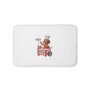 Funny Weenie Dachshund Dog Sausage Hotdog Sandwich Bath Mat