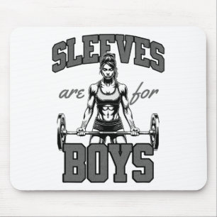 Funny Weightlifting Bodybuilding Woman Sleeves Jok Mouse Mat