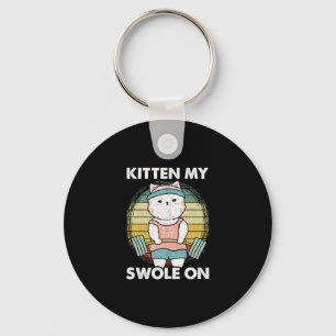 Funny Weightlifting Cat Gym Motivation Animal Key Ring