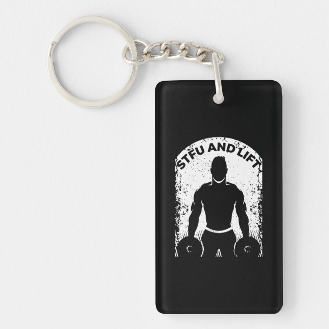 Funny Weightlifting for a Bodybuilder Key Ring (Front)
