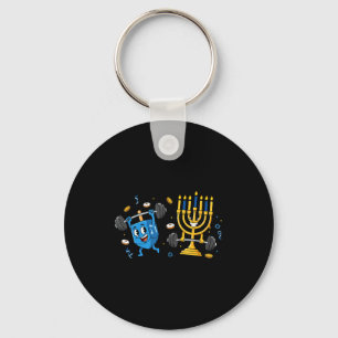 Funny Weightlifting Gym Dreidel Menorah Hanukkah W Key Ring