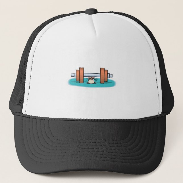 funny weightlifting mouse trucker hat (Front)
