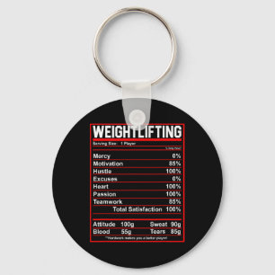 Funny Weightlifting Nutrition Facts Bodybuilding Key Ring
