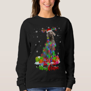 Funny Weimaraner Dog Merry Christmas Party Family  Sweatshirt