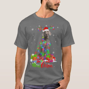 Funny Weimaraner Dog Merry Christmas Party Family  T-Shirt