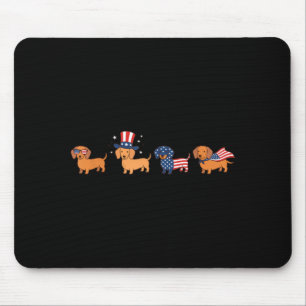 Funny Weiner Dog 4th Of July Patriotic Dachshund Mouse Mat