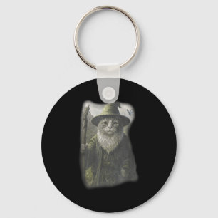 Funny Weird Kitten Wizard Ghost Cat Meme Catdalf H Key Ring