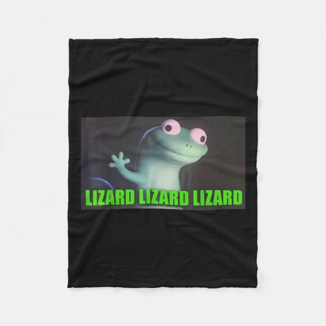 Funny Weirdcore Lizard Lizard Lizard Meme Animal W Fleece Blanket (Front)