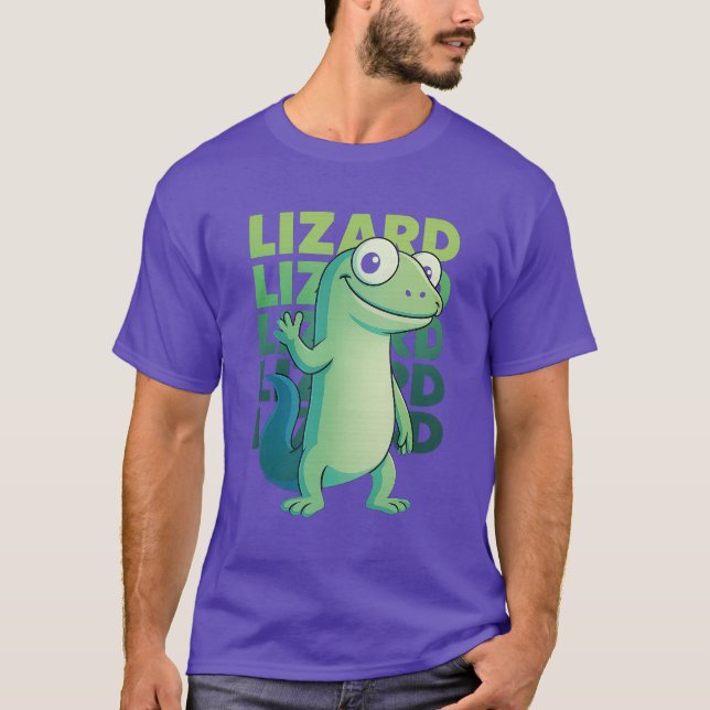 Funny Weirdcore Lizard Meme Derpy Reptile Animal H T-Shirt (Front)