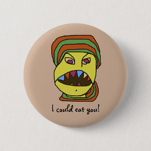 Funny WEIRDOS Hungry Cartoon 6 Cm Round Badge
