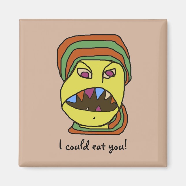 Funny WEIRDOS hungry cartoon Magnet (Front)