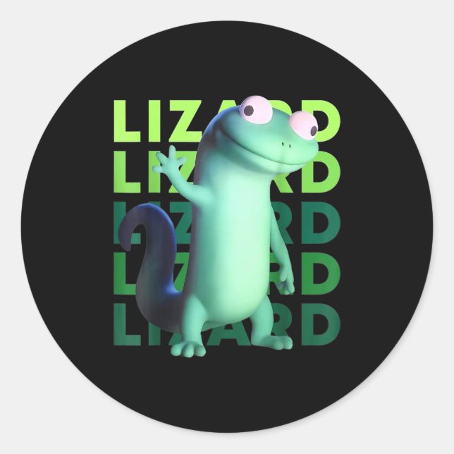 Funny Weirore Lizard Meme _ 3d Surreal Animal  Classic Round Sticker (Front)