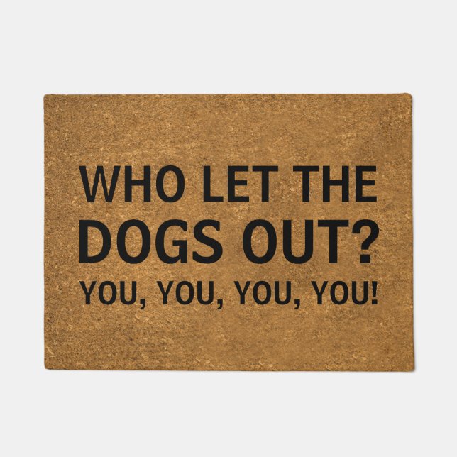 Funny Welcome Dogs Faux Coir Doormat (Front)