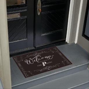 Funny Welcome-ish Frame Custom Monogram Doormat