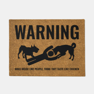 Funny Welcome Mat Warning Dog House