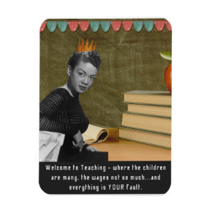 Funny Welcome Teacher Vintage Black Woman   Magnet