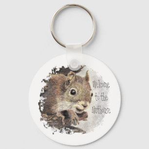 Funny, Welcome to the Nuthouse, Squirrel, Animal Key Ring