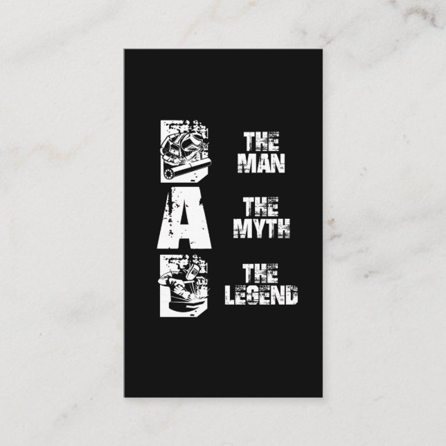 Funny Welding Dad Man Myth Legend Father Welder Business Card (Front)