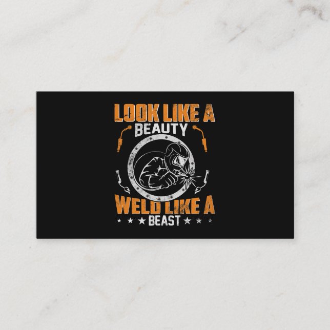 Funny Welding Fabricator Welder Like a Beauty Wome Business Card (Front)