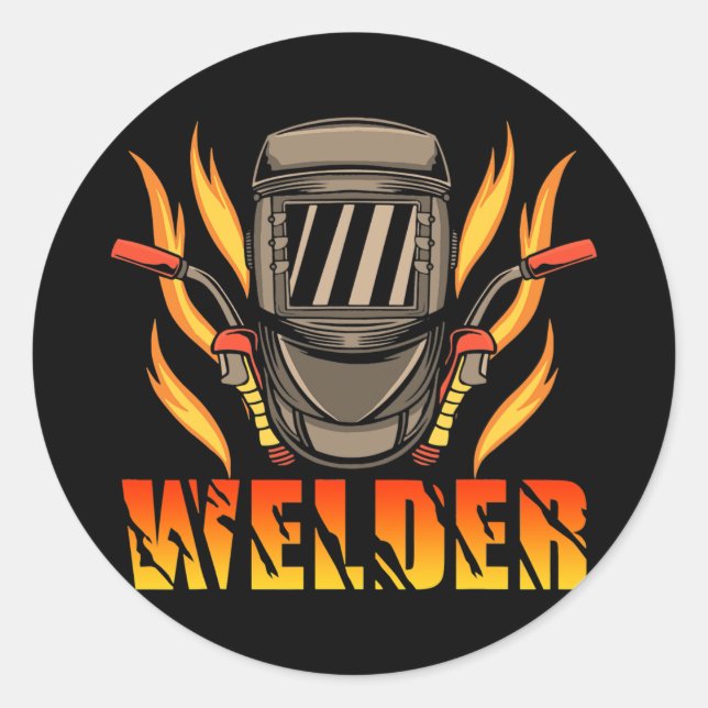 Funny Welding Proud Welder Weld Job American Classic Round Sticker (Front)