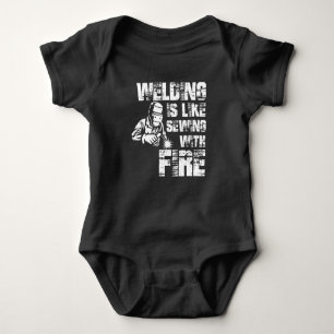 Funny Welding Saying for Metalworkers Baby Bodysuit
