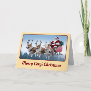 Funny Welsh Corgi Christmas  Card