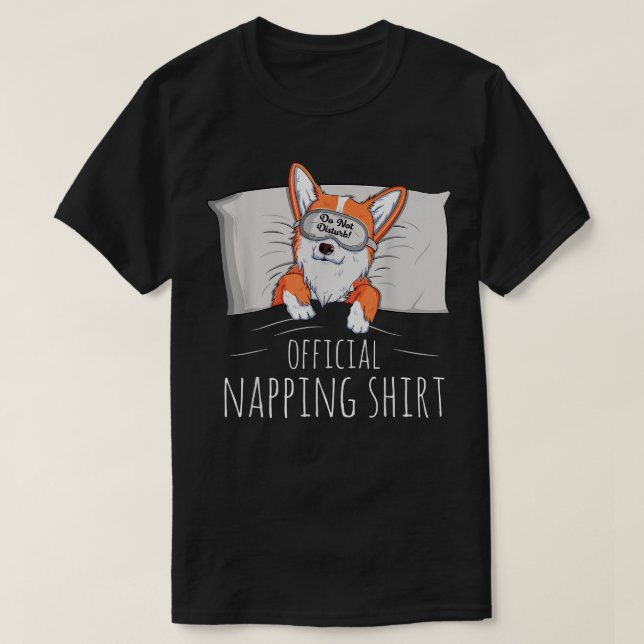 Funny Welsh Corgi Dog Lover Power Napper Napping  T-Shirt (Design Front)