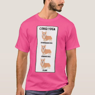 Funny Welsh Corgi Yoga Silly Pet Owner Joke Plank T-Shirt