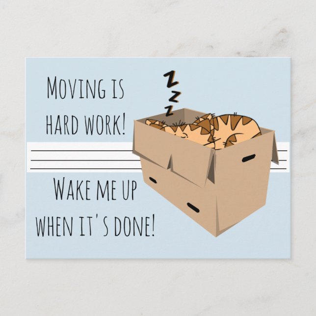 Funny "We're Moving" Cat New Address Announcements (Front)