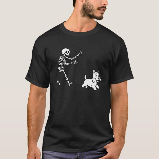 Funny Wesite Running Skeleton T-Shirt (Front)