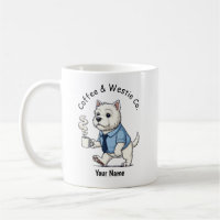 Funny West Highland Whit Dog Business Suit Coffee 