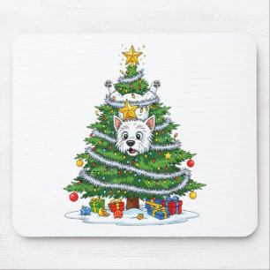 Funny West Highland White Terrier Dog Christmas Tr Mouse Mat