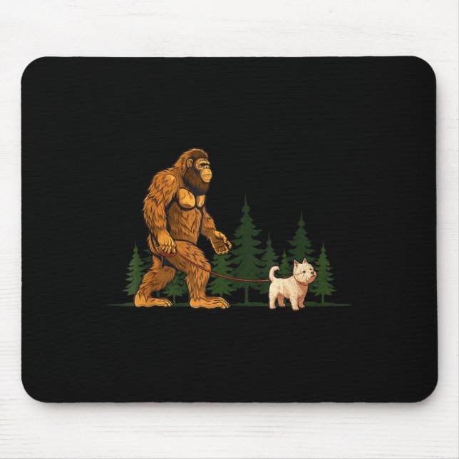 Funny West Highland White Terrier Westie Bigfoot D Mouse Mat (Front)